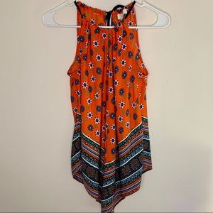 🌻Meraki Halter Floral Asymmetrical Flowy Top